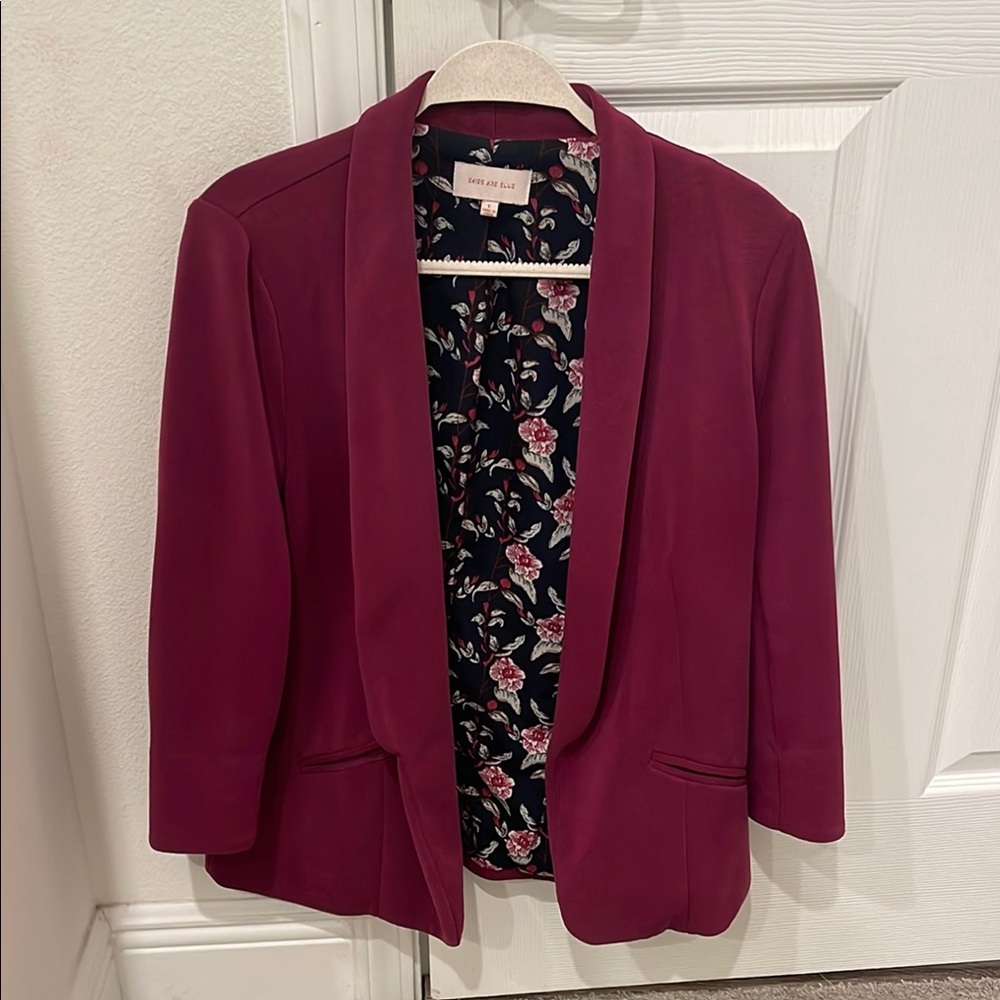 Skies Are Blue Magenta Blazer Tailored Suit Jacket